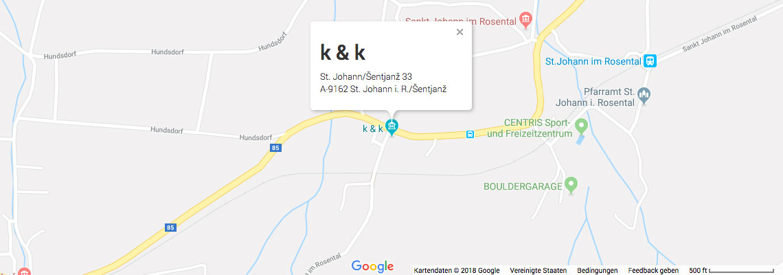 K & K Zemljevid | Landkarte - St. Johann/Šentjanž 33, A-9162 St. Johann i. R./Šentjanž